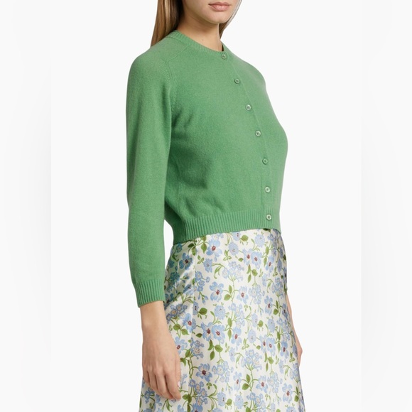 Doen Claudine Cashmere Cardigan,S,Kelly Green - Picture 3 of 5